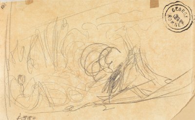 Groep figuren op de vlucht door George Romney