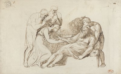 Lear gewekt door Cordelia door George Romney