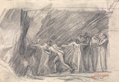 MacBeth in de heksengrot: Tweede bezoek, of Canidia en de jeugd, of De opening van de ark door George Romney
