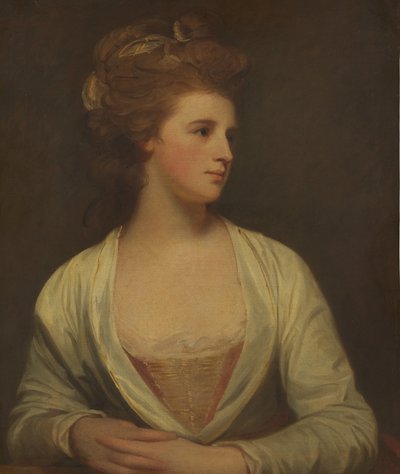 Portret van een Vrouw, Zogenaamd Emily Bertie Pott door George Romney