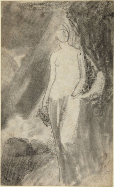 Portretstudie van een staande vrouw door George Romney