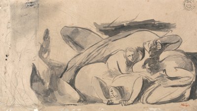 Gevangenisscène door George Romney