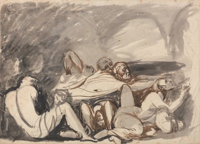 Gevangenisscène door George Romney