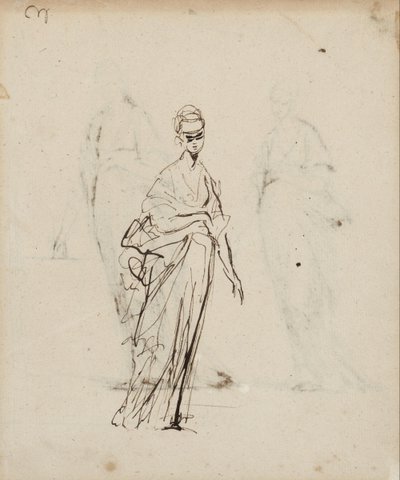 Enkel vrouwelijk figuur door George Romney