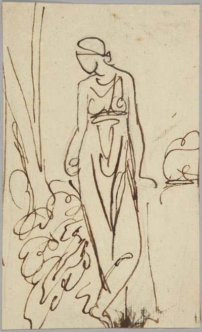 Staand vrouwenfiguur, portretstudie door George Romney