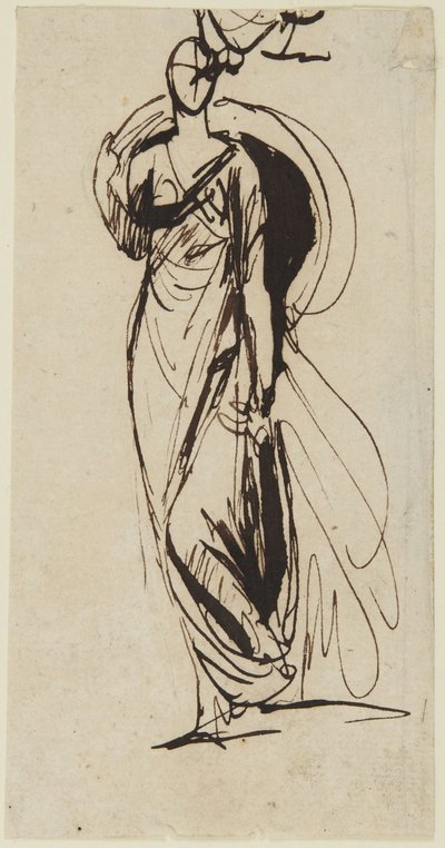 Studie voor het portret van burggravin Bulkeley door George Romney