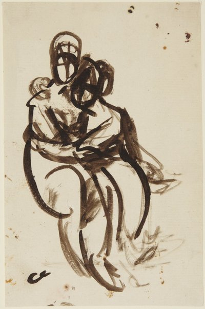 Studie voor het portret van de zusjes Milner door George Romney