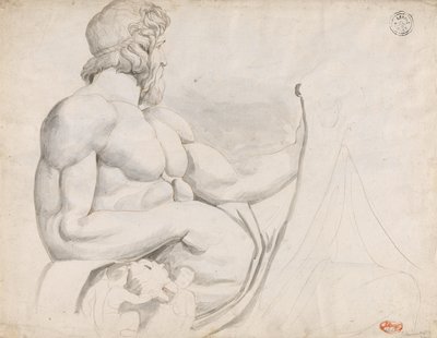 Onderzoek naar het beeld van de godheid van de rivier de Tiber door George Romney