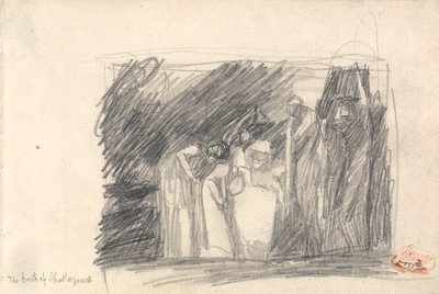 De levensfasen van de mens: De geboorte van de mens door George Romney