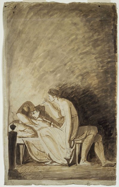 De oorsprong van de schilderkunst door George Romney