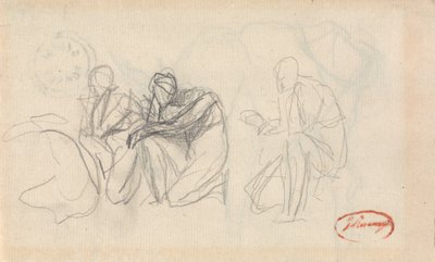 Three Kneeling Figures door George Romney