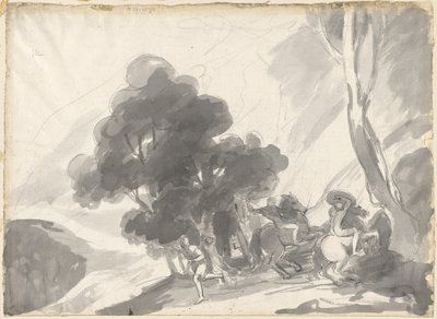 Troilus en Cressida, vierde bedrijf, vijfde scène: Het gevecht tussen Hector en Ajax II door George Romney