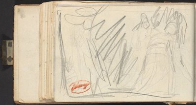 Twee figuren in wapperende gewaden door George Romney