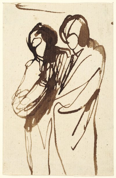 Twee staande figuren door George Romney