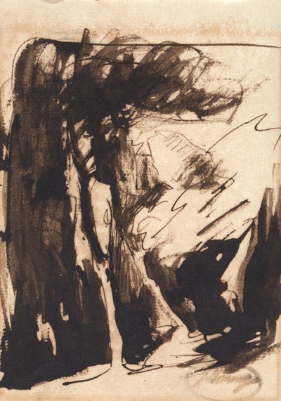 Bosrijk landschap door George Romney