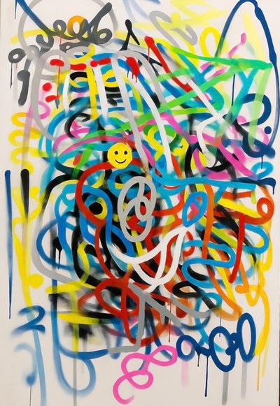 Mind Folded, 2025 (acryl op doek) door George Rosaly