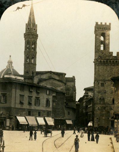 Piazza San Firenze, Florence, Italië, ca. 1909 door George Rose