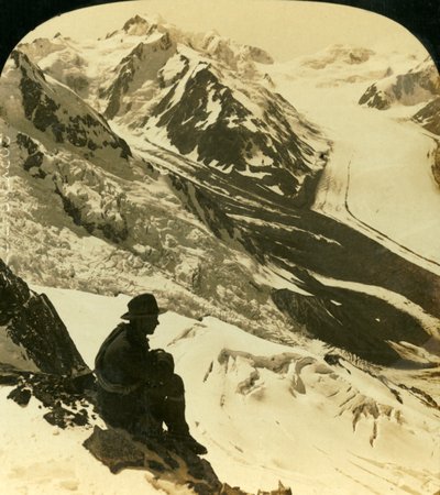 De Tasman en Rudolph gletsjers, Zuidelijke Alpen, Nieuw-Zeeland door George Rose