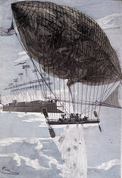 De Albatros voegde zich bij de Go-a-Head (pagina 216) in "Robur de Veroveraar" door Jules Verne door George Roux