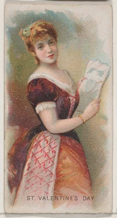 Valentijnsdag, Verenigde Staten, uit de Feestdagen serie N80 voor Duke merk sigaretten, 1890 door George S. Harris and Sons