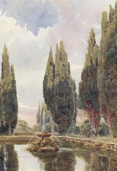 Italiaanse Tuinen: Il Laghetto, Villa Falconieri door George Samuel Elgood