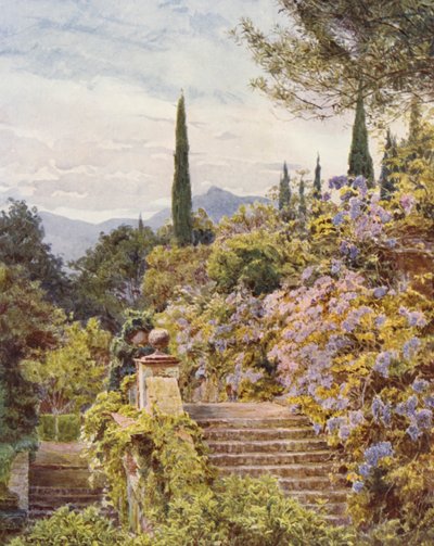Italiaanse Tuinen: Wisteria, Villa Cavagnaro door George Samuel Elgood