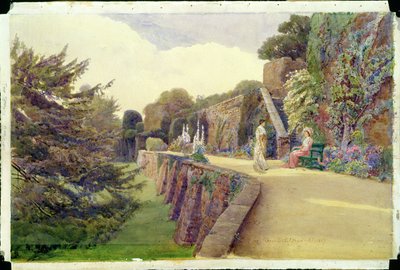 Het terras bij Berkeley Castle, Gloucestershire, 1887 door George Samuel Elgood