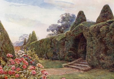 Taxusboog bij Brickwall, Sussex (kleurenlitho) door George Samuel Elgood
