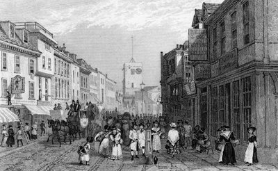 Marktdag in Dartford, Kent, gegraveerd door Henry Adlard, c.1830 door George Shepherd