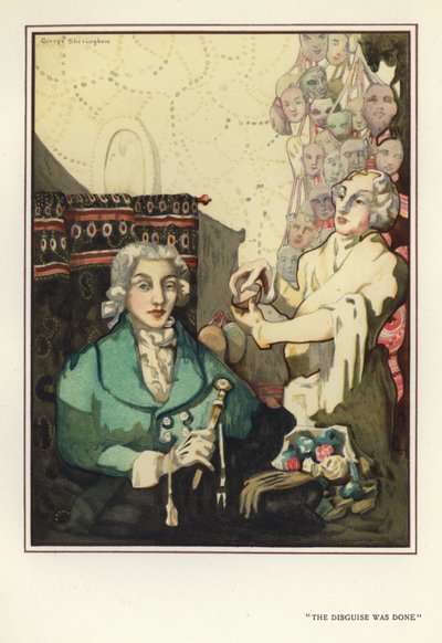 Illustratie voor De Gelukkige Hypocriet door Max Beerbohm (kleur litho) door George Sheringham