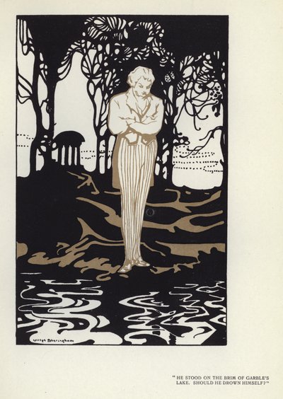 Illustratie voor De Gelukkige Hypocriet door Max Beerbohm (kleur litho) door George Sheringham