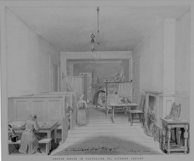Koffiehuis in Cleveland Street, Fitzroy Square, Londen door George Snr Scharf