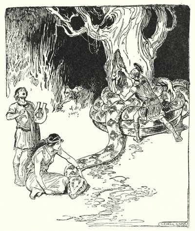 Jason en de Argonauten: "Toen sprong Jason voorzichtig naar voren en scheurde het vlies van de boomstam" door George Soper