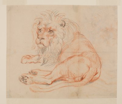 Rustende leeuw, recto, 18e of 19e eeuw door George Stubbs