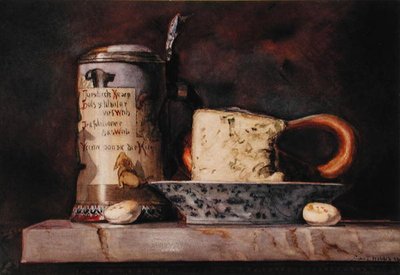 Stilleven met Kaas en Bierpul door George Thompson Hobbs