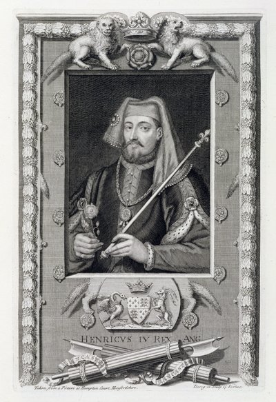Hendrik IV (1367-1413) koning van Engeland vanaf 1399, naar een schilderij in Hampton Court, gegraveerd door de kunstenaar door George Vertue