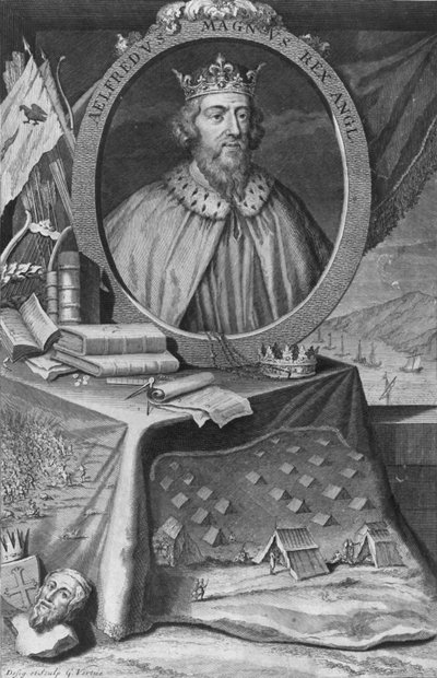 Koning Alfred, 1733 door George Vertue