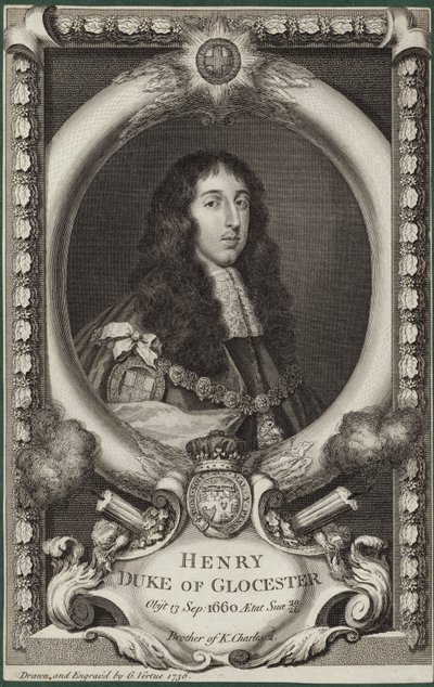 Portret van Henry Stuart, hertog van Gloucester door George Vertue