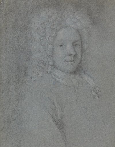 Portret van John Dixon, naar Rechts Kijken door George Vertue