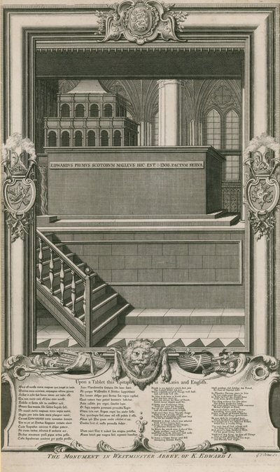 Het Monument van Koning Edward I door George Vertue
