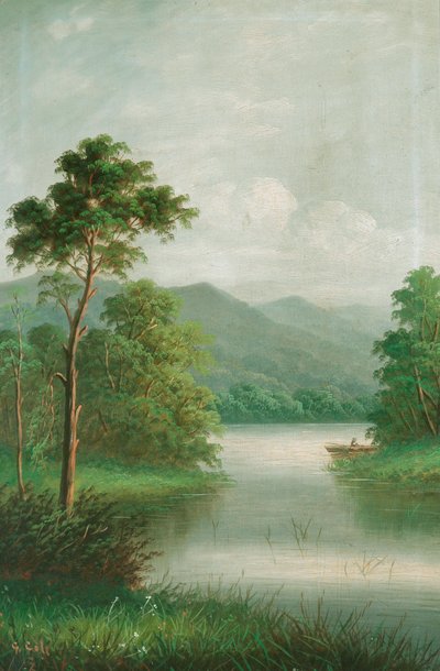 Boot op de rivier, 1801 door George Vicat Cole