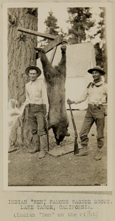 Indiaan "Ben", beroemde Washoe-verkenner. Lake Tahoe, Californië door George W. Ingalls