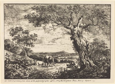Landschap met Twee Koeien door George Walker