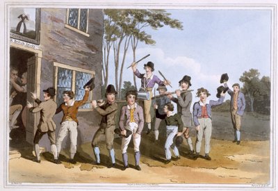 Riding the Stang, gegraveerd door Robert Havell de Oudere, gepubliceerd 1814 door Robinson en Son, Leeds door George Walker