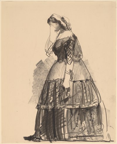 Dame van 1860 - De actrice, 1922 door George Wesley Bellows