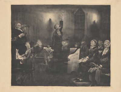 Gebedsbijeenkomst, tweede steen, 1916 door George Wesley Bellows