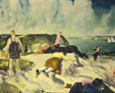 Het strand, Newport, ca. 1919 door George Wesley Bellows