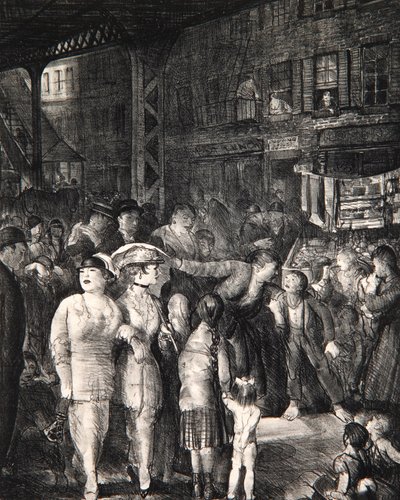 De straat, 1917 door George Wesley Bellows