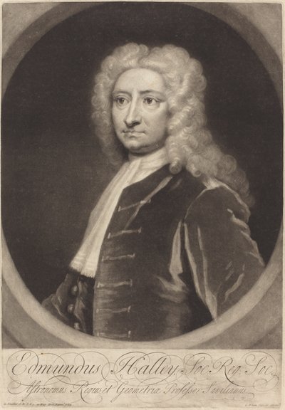 Edmund Halley door George White after Sir Godfrey Kneller