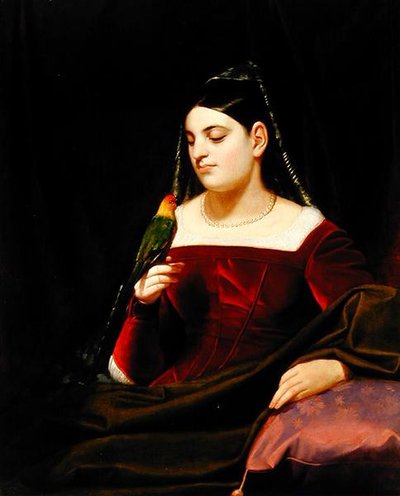 Dame en papegaai, c.1835 door George Whiting Flagg